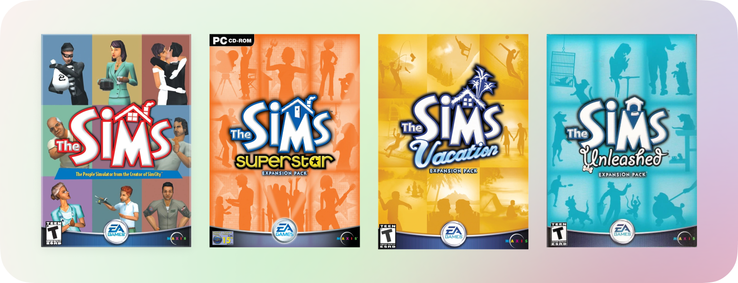 "The Sims" extension packs 